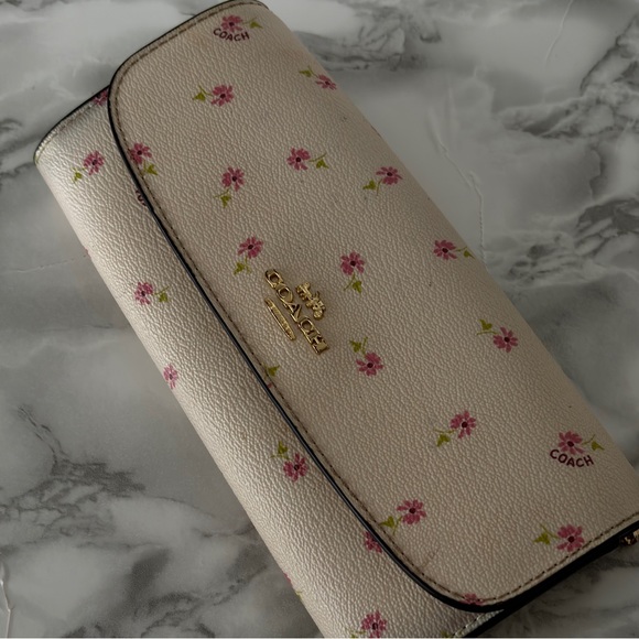 Floral Coach Wallet - beige with pink flowers - Picture 3 of 4